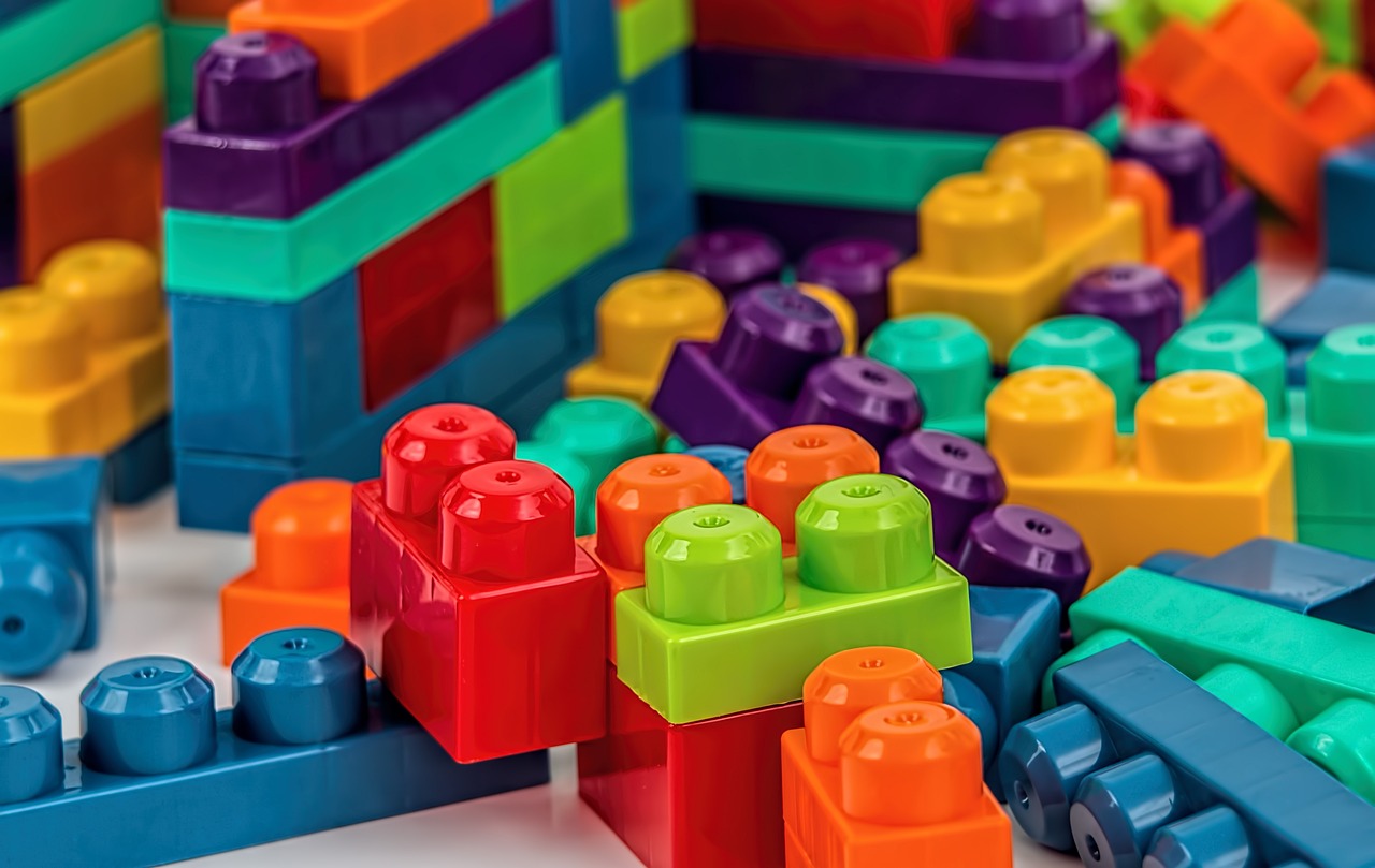 Pile of colorful LEGOS